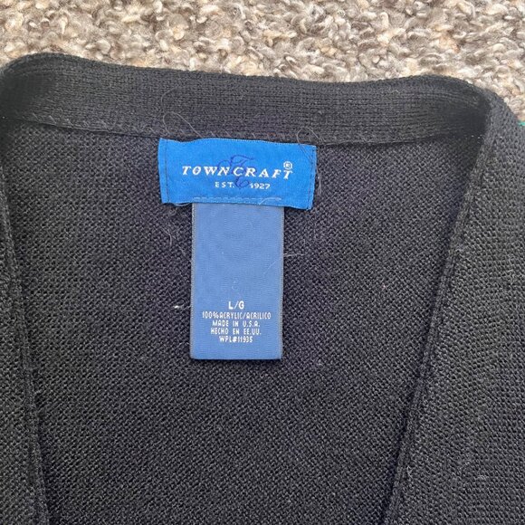 Towncraft Black Men's Cardigan Sweater - Picture 5 of 5